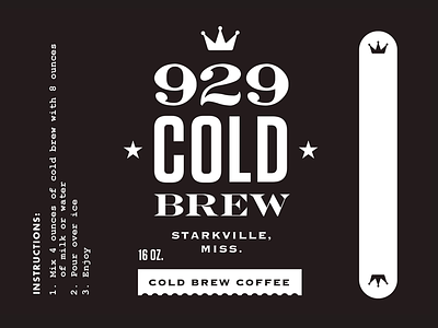 929 Coldbrew Coffee Label