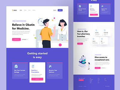 Obatin - Medicine Landing Page by Onky☝ for 10am Studio on Dribbble