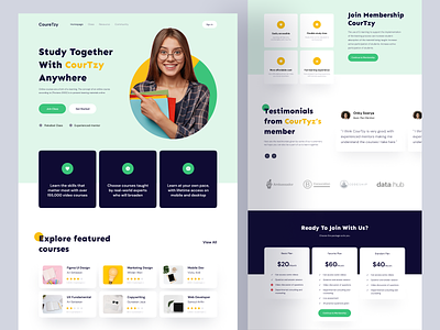 CourTzy - Online Course Landing Page hero landing page online course online tutorial web design website