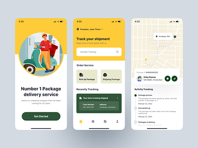 Jenny - Shipping Apps apps mobile package shipping shipping app track ui design uidesign userinterface ux design uxdesign