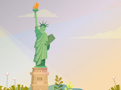 Statue of Liberty branding cute design graphic illustration logo typography vector