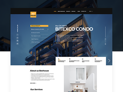 BEEHOUSE - Real Estate Web Design debutshot estate slideshow ui uiux ux web webdesign