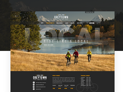 Greytown Ride Local Bike shop - Website Redesign bike bikeshop home slide ui ux web design