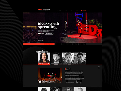 TEDx Auckland Event 2018 - Website Redesign concept layout typography uiux web webdesign