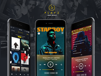 Playz - Dropbox MP3 Streamer App Design app design music music player player ui ux