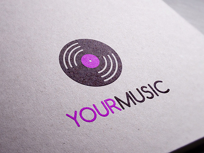 Vinyl music logo design illustration logo music