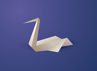 Origami white swan design illustration origami swan vector