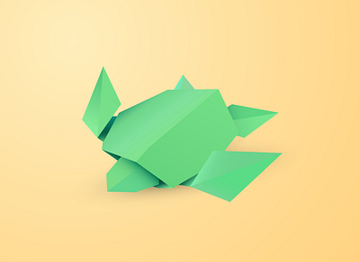 Origami turtle design illustration origami turtle vector