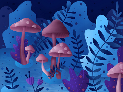 Mushrooms design illustration sketchbookpro