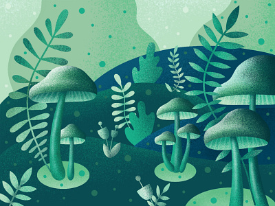Forest animation design forest green illustration leaves love mountains mushroom nature nature illustration sketchbookpro