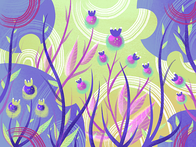 Flowers abstract art animation design green illustration nature