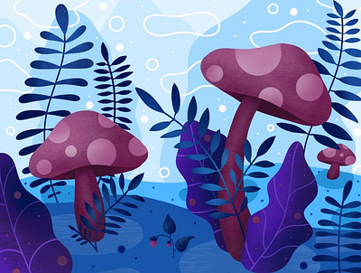 Mushrooms animation design illustration sketchbookpro