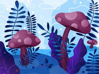 Mushrooms animation design illustration sketchbookpro