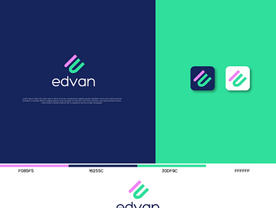 edvan app design icon logo typography