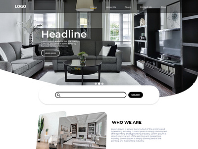 Interior Website Template design graphic design ui ux webdesign