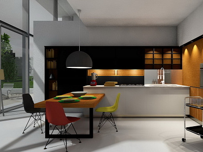 Kitchen 3dvisualization archicad interiordesign maxoncinerender visualization