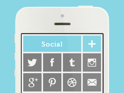 Social Menu buttons icons iphone menu share social