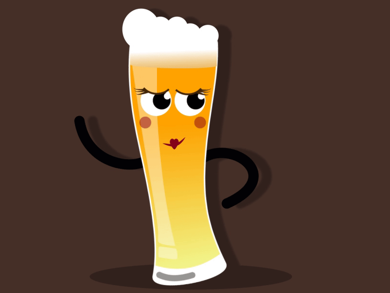 Temping Beer ;) aftereffects alcohol beer beer art drink graphic illustrator kiss vector wink