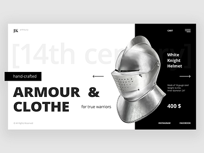Concept for JK - Armour & Clothe armoury helmet middle ages photoshop shot ui ux