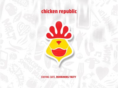 Chicken Republic Spoof branding bycrebulbs covid19 face mask flat illustration mask stay safe