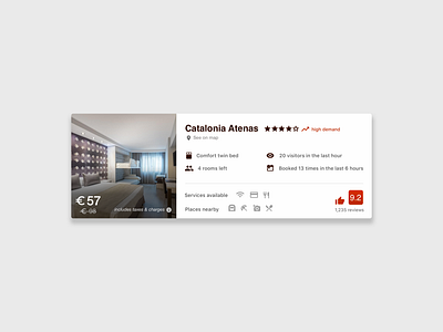 Booking Card Concept design sketch ui ux web