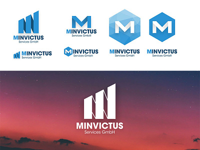 Minvictus Corporate Logo blue ci corporate design geometric logo modern