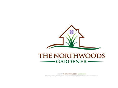 The Northwoods Gardener branding commercial flower gardener gardening green landscaping lawn care logo natural northwoods plant property management residential