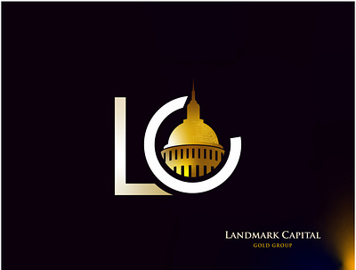 LANDMARK CAPITAL LOGO branding building capital gold group golden landmark landmark capital logo vector