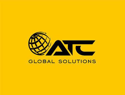 ATC Global Solutions Logo. atc brand branding global global solutions logo globe logo orange pictorial vector yellow