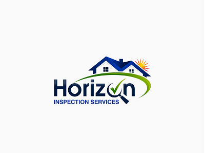 HOME INSPECTION SERVICE LOGO branding home home inspection home inspection services horizon house inspection inspection service logo real estate realty inspection roof sunrise