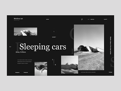 Sleeping cars | Photos | Website template abstraction art black dark design digital lettering minimalism minimalist typography ui ux web website