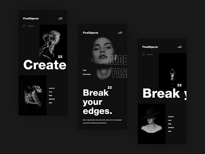 Break your edges | Mobile app abstraction app art black branding dark design digital dribbble lettering minimalism minimalist typography ui ux web website