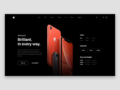 iPhone XR page