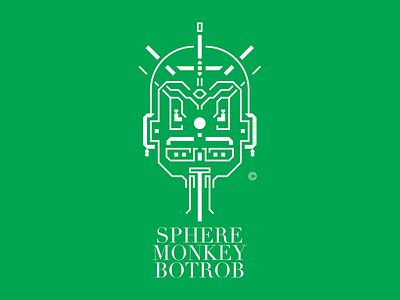Sphere Monkey BotRob © character conceptual green illustration logo robot vector white © shockjoy