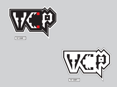 VCP Sticker Pack No.1 - 'Chomp' lettering black illustration lettering logo red vcp vector white © shockjoy