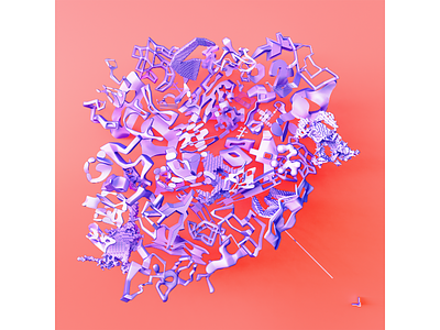 assembledPeachyPURPLE 3d abstract art b3d cgi design digital geometry illustration keyshot rendering © shockjoy