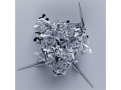 assembledPilePLOP 3d abstract art cgi design digital geometry illustration keyshot rendering rhino3d © shockjoy