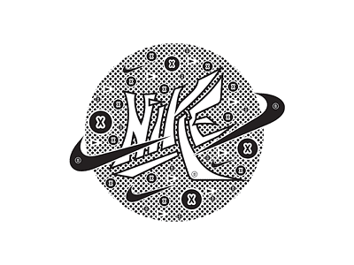 NIKE - Spatial Recognition 1 color black conceptual illustration lettering nike tshirt typography vector white © shockjoy