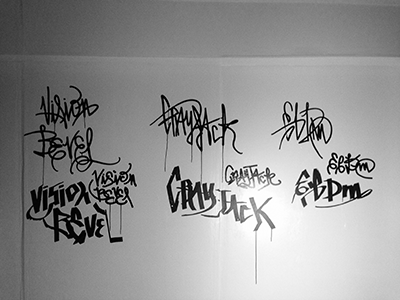 Practice Wall (as of 2013-1116) acrylic freestyle graffiti hand drawn ink lettering old school sketch photo typography vsco © shockjoy