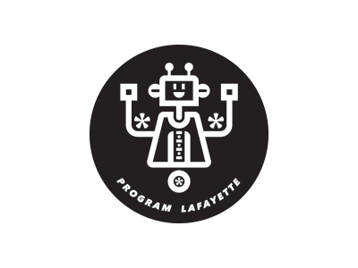 Program Lafayette - logo black identity logo robot technology white © shockjoy