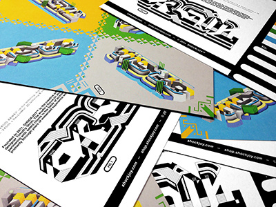 ERSOL – 2014 Promo Postcard 3d axonometric bold colorful geometric illustration lettering typography vector © shockjoy