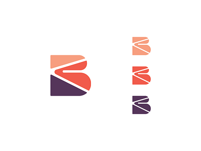 B 3 color geometry lettering logo minimal typography vector © shockjoy