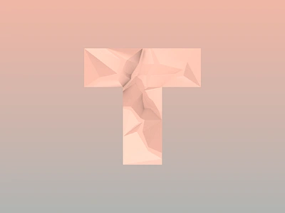 'T' Fracture (study 2015-0329) 3d geometry gradient lettering minimal rhino3d © shockjoy