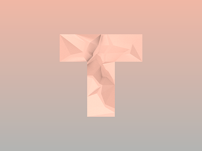 'T' Fracture (study 2015-0329) 3d geometry gradient lettering minimal rhino3d © shockjoy