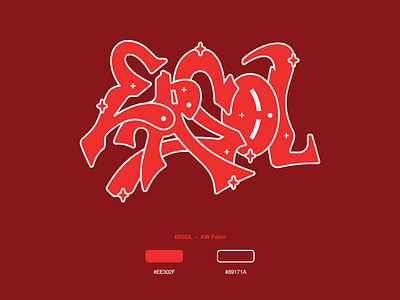 ERSOL – KW Pablo graffiti hip hop kanye west lettering music playful typography vector © shockjoy