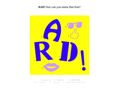 RAD! 80s Edition - Font Quiz affinity designer bold diagram lettering rad ui vector © shockjoy