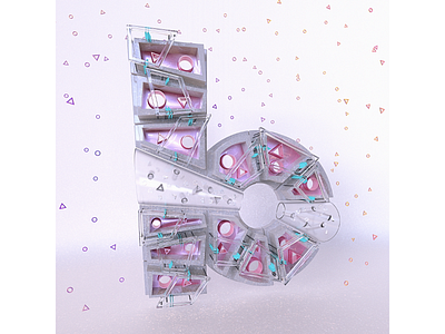 Letters-2017_B1 3d b cgi digital keyshot lettering rhino3d typography © shockjoy