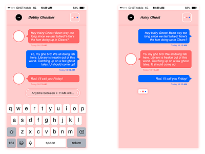 GHOTXT - messaging screens