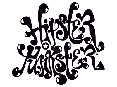 HIPSTER PUNKSTER™ - Logo (lettering version) black flat identity lettering logo playful type typography © shockjoy