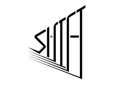 Shift (type-based mark) 2 color black flat lettering logo red sharp symbolic typography © shockjoy